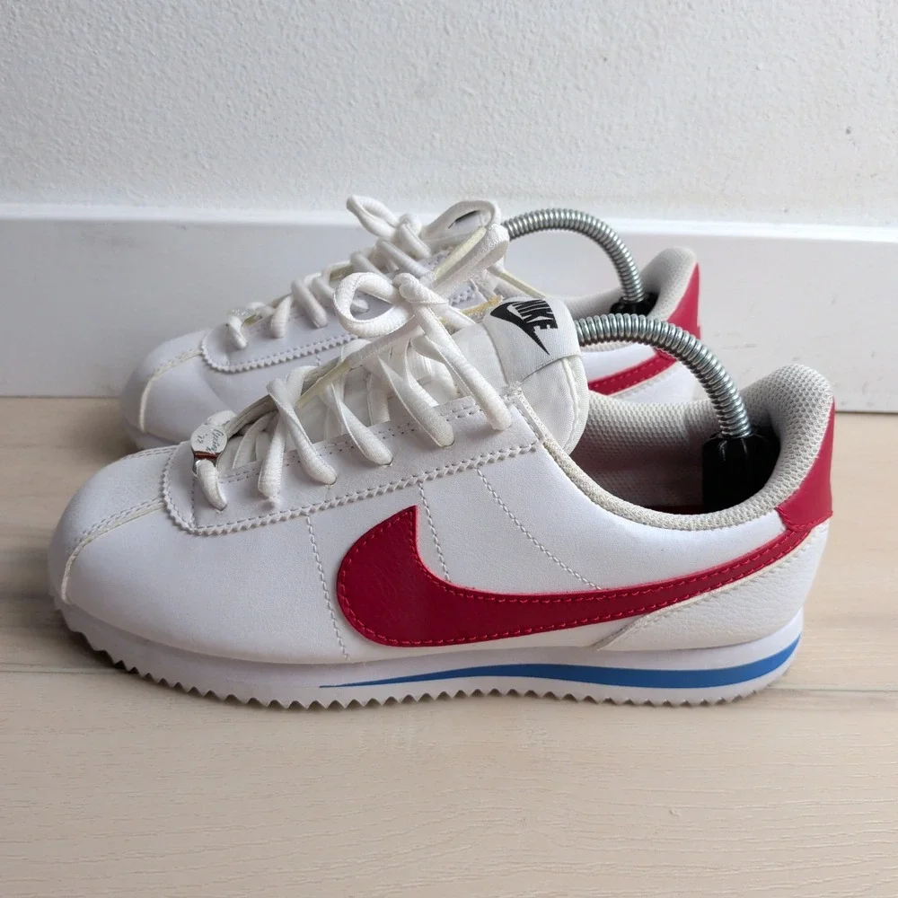 Nike Cortez Basic Forrest Gump Youth 5Y Womens 6.5 White Red Sneakers 904764-103